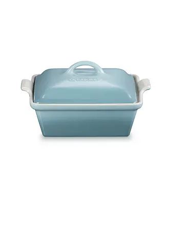 LE CREUSET | Auflaufform quadratisch mit Deckel 23cm/2,4l TRADITION Ofenrot | hellgrau